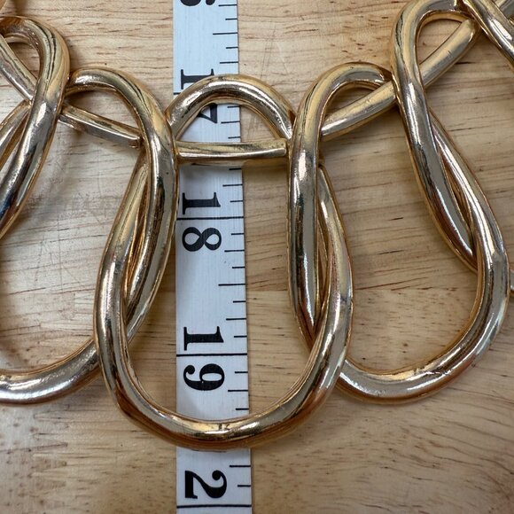 Aldo Gold-Tone Statement Necklace With Oversized Linked Design & Adjustable Chai - Picture 6 of 8